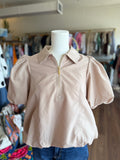 Taupe Bubble Hem Top