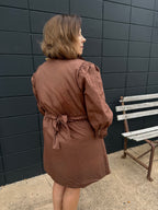 Brown Ruffle Dress