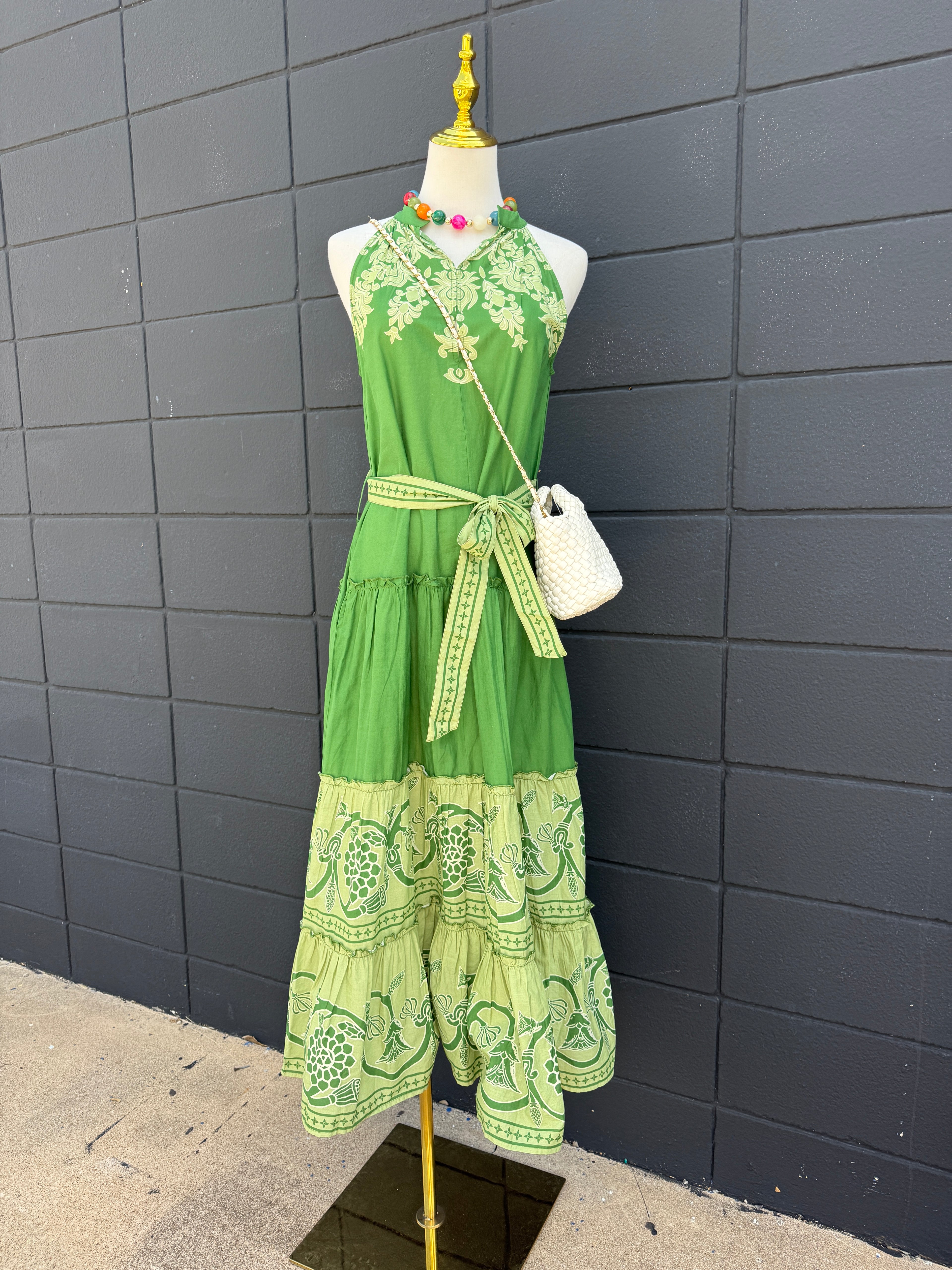 Foliage Haltered Maxi Dress
