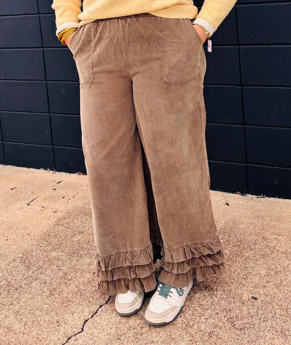 Brown Ruffle Pant