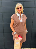 Brown Top/Skirt Set