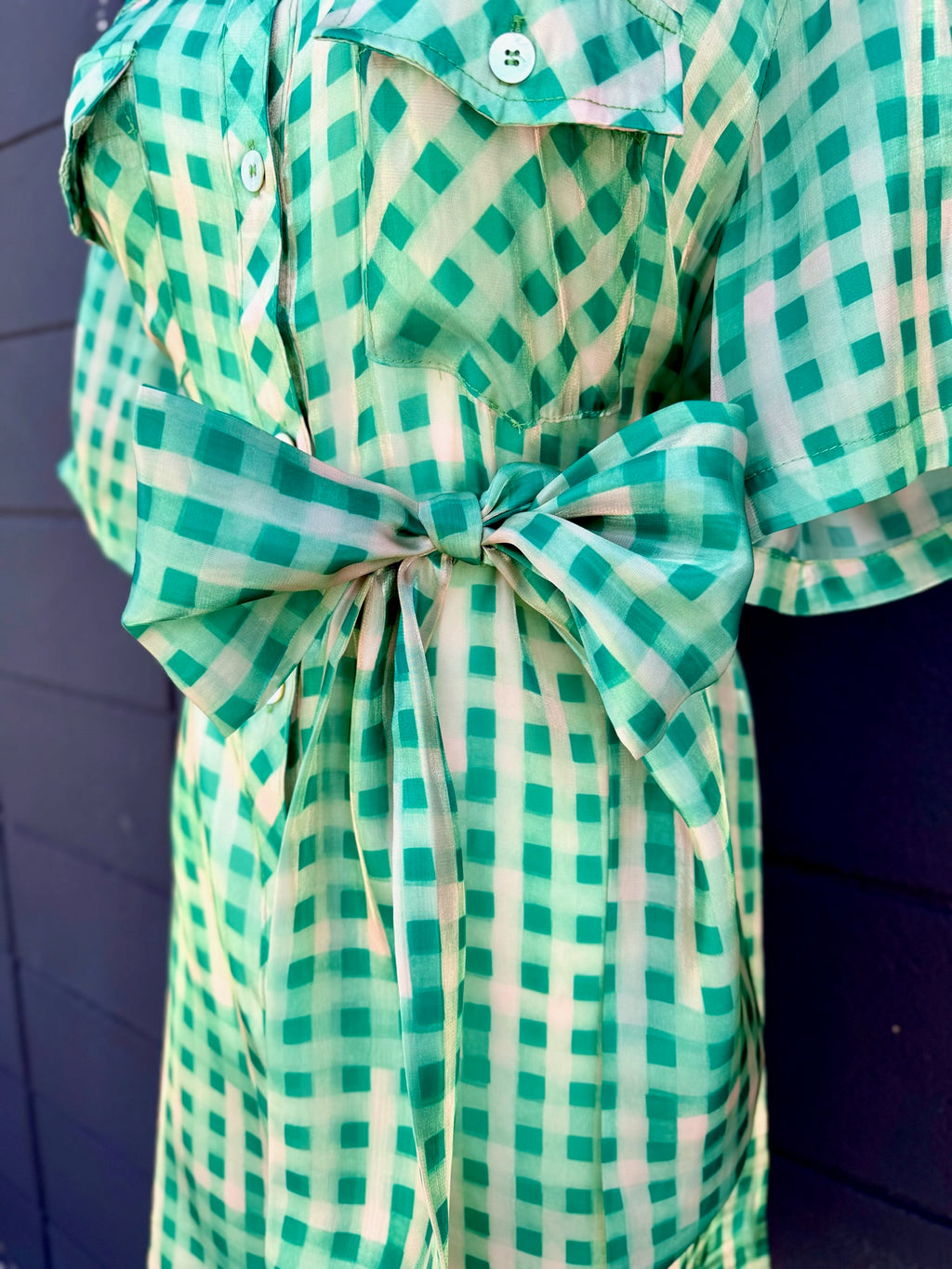 Lauren Green Gingham Dress