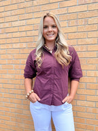 Burgundy Button Blouse