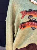 Spring Green Fish Sweater