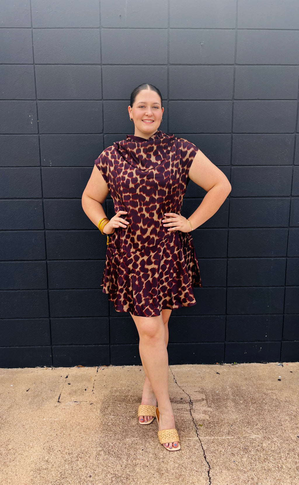 Silk Animal Print Dress