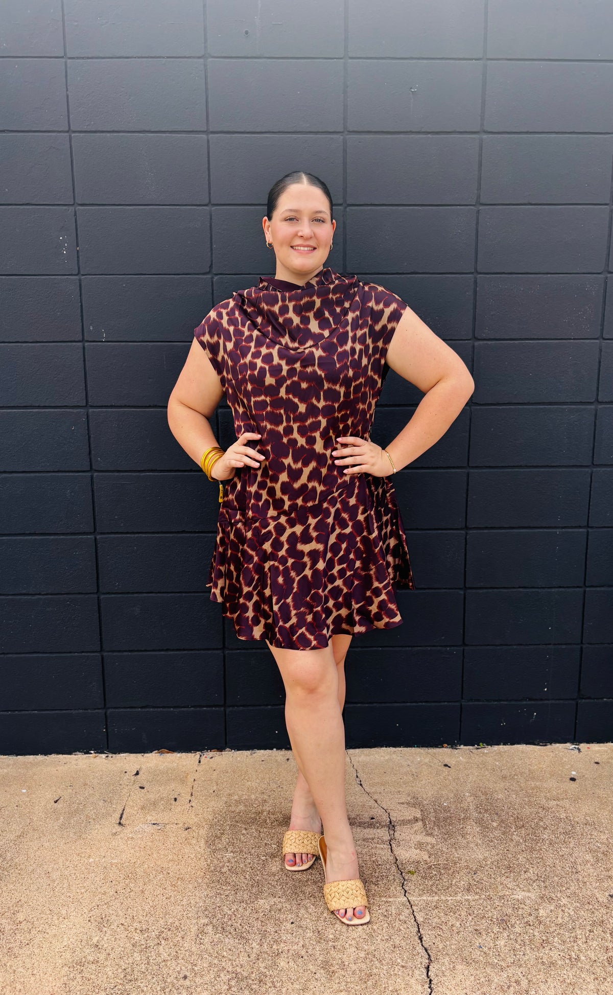 Silk Animal Print Dress