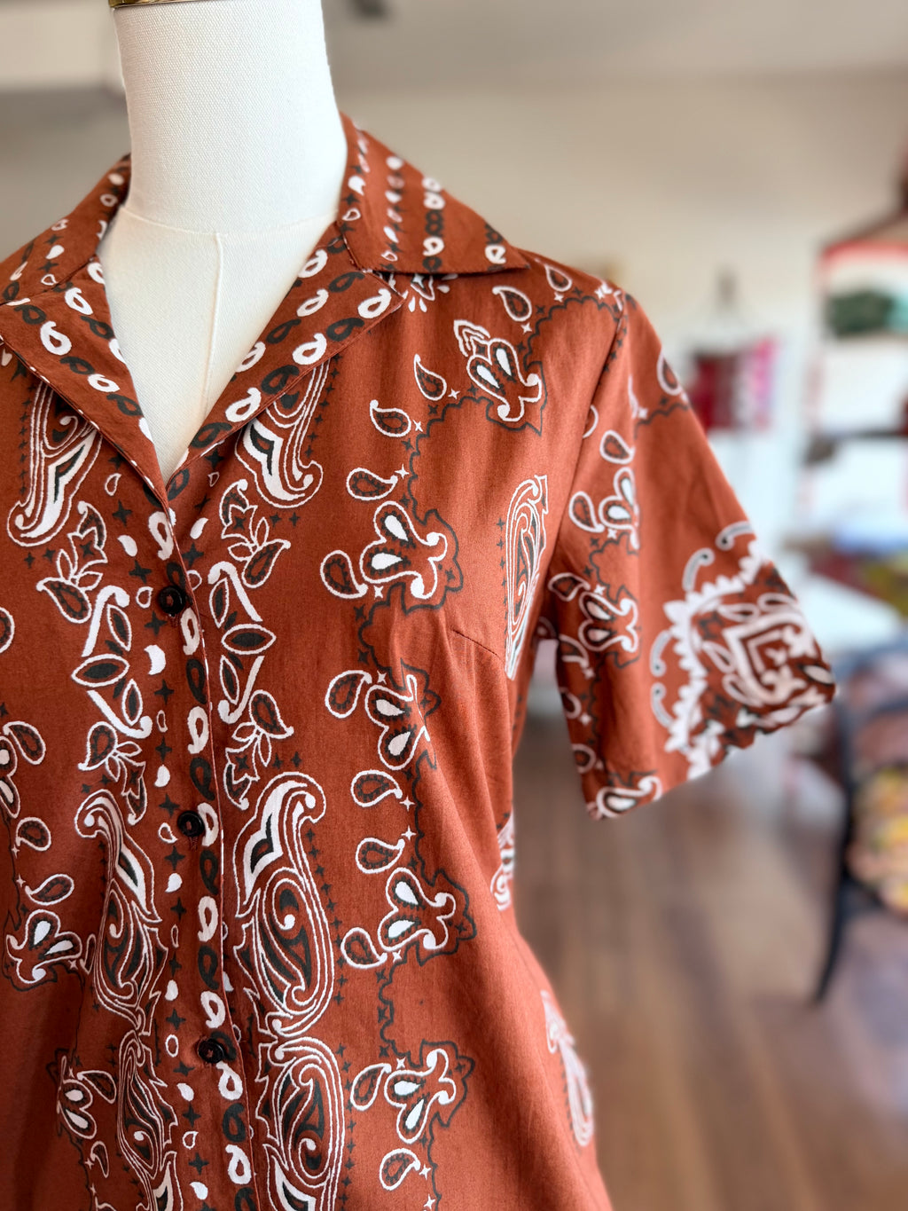 Esme Bandana Button Down Shirt Dress
