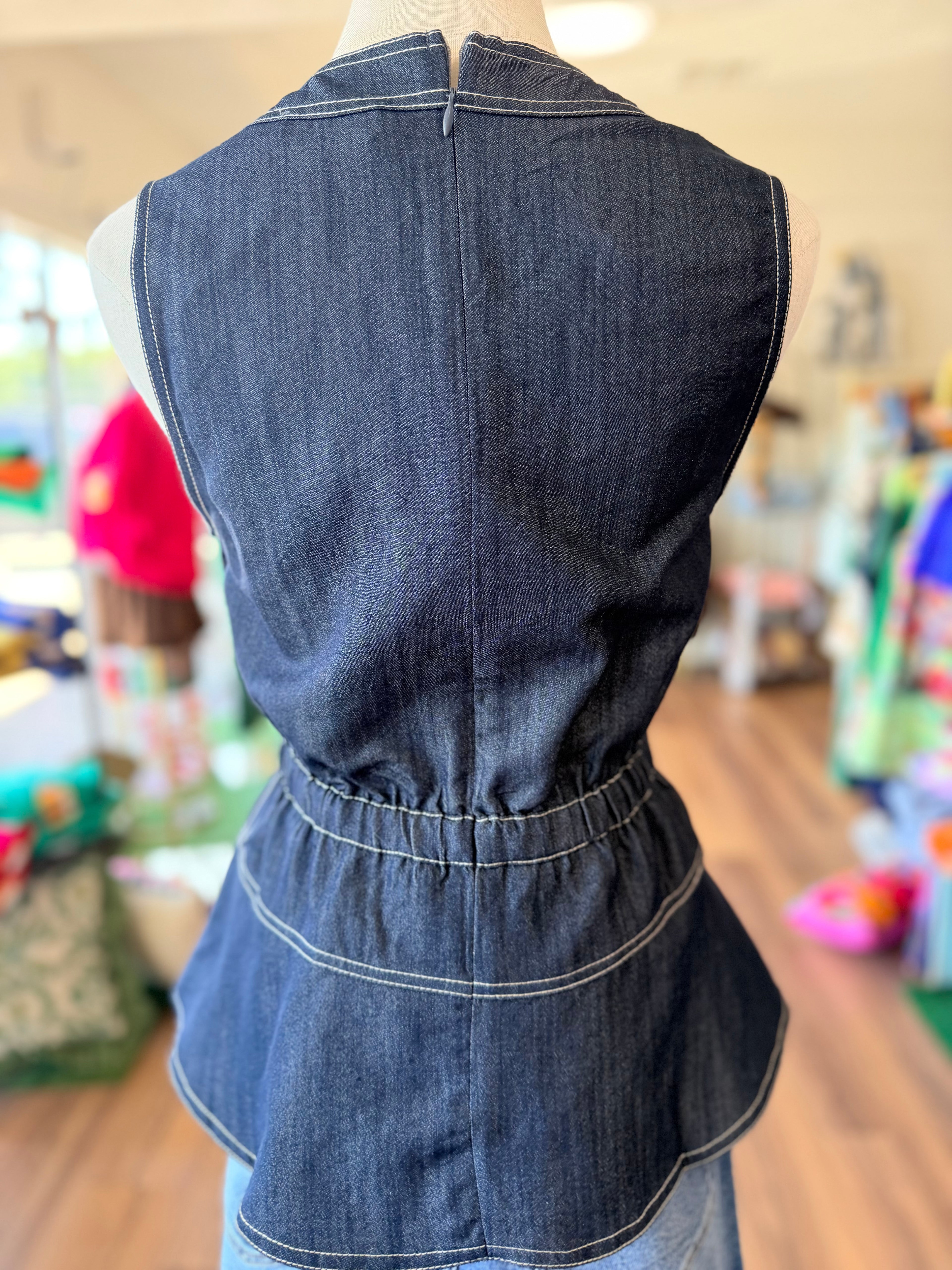 Belted Denim Top