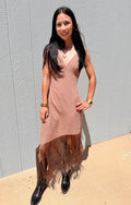 Tassel Trim Midi Dress