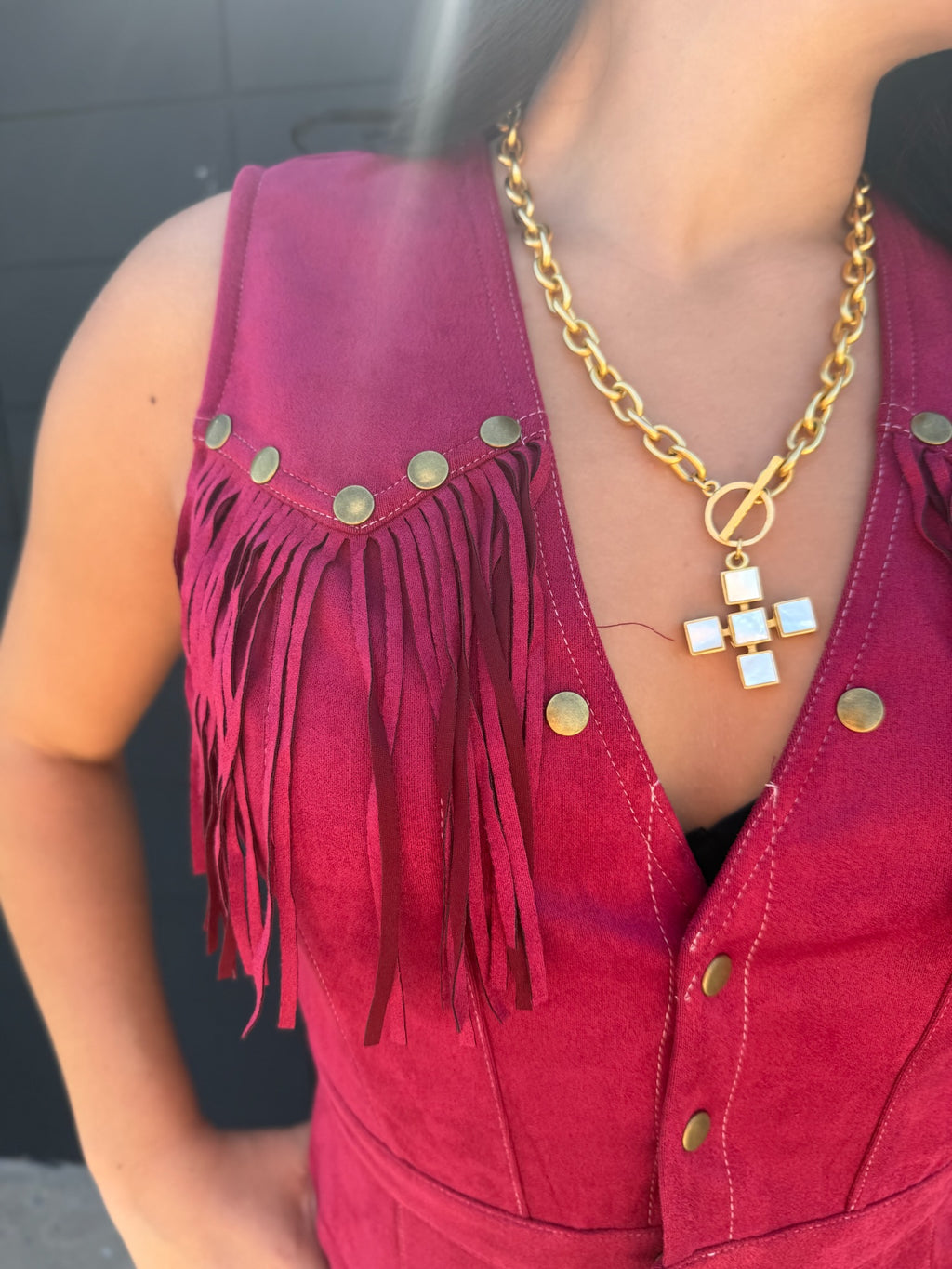 Burgundy Suede Dress