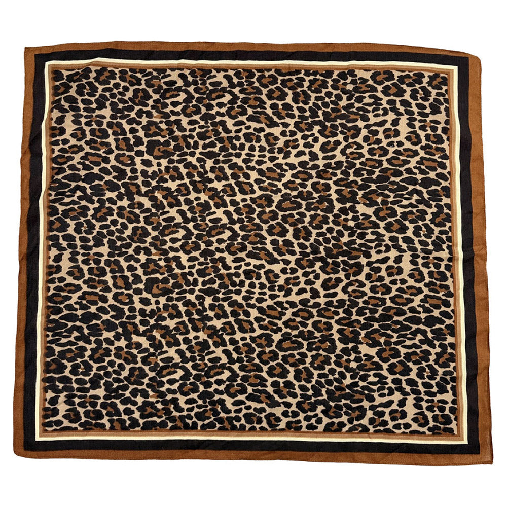 Boardered Leopard Scarf
