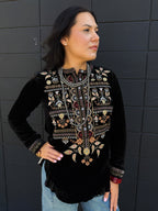 Velvet Henley Tunic