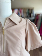 Taupe Bubble Hem Top