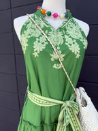 Foliage Haltered Maxi Dress