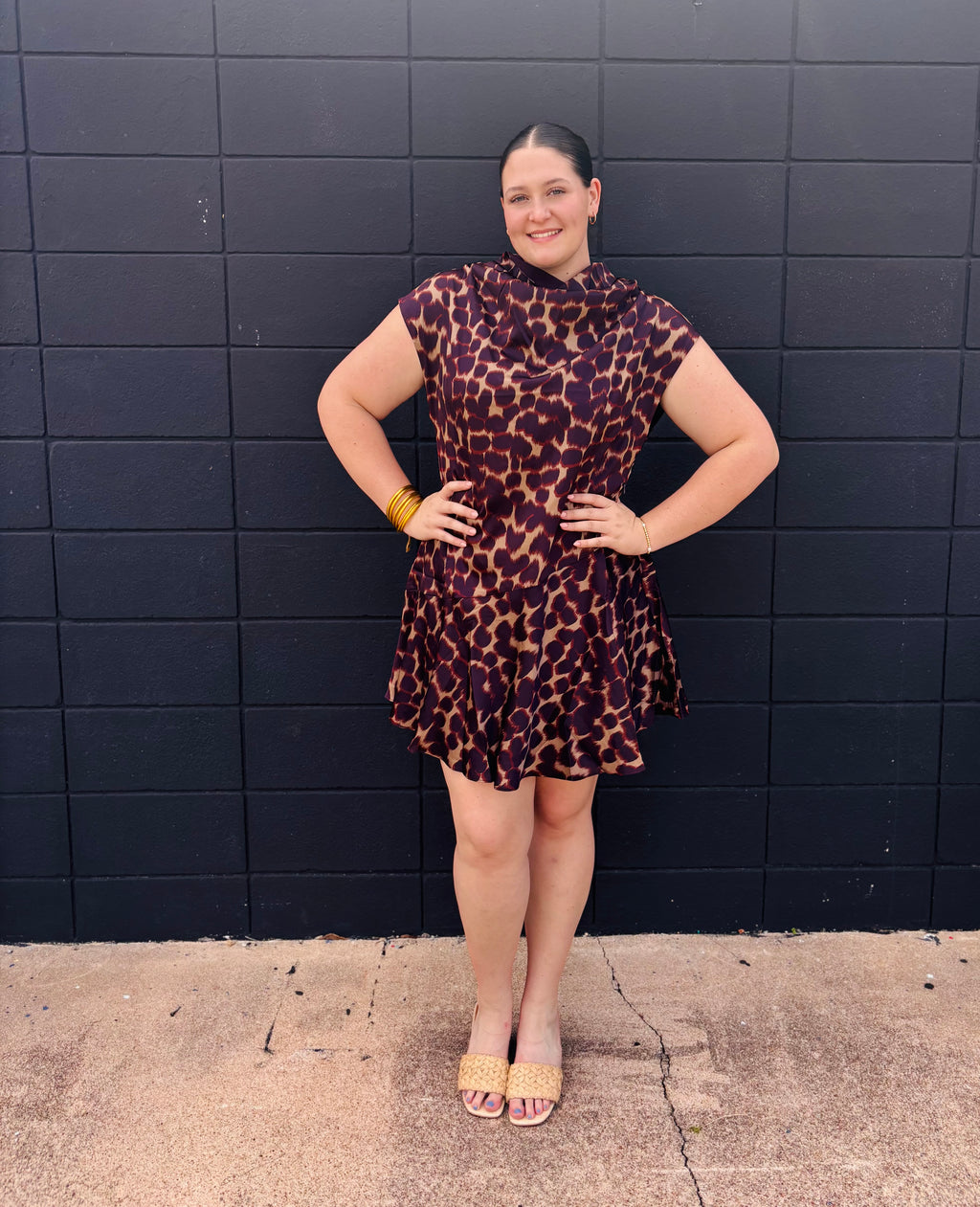Silk Animal Print Dress