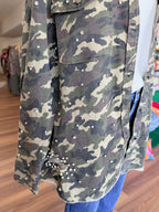 Printed Rhinestone Denim Jacket