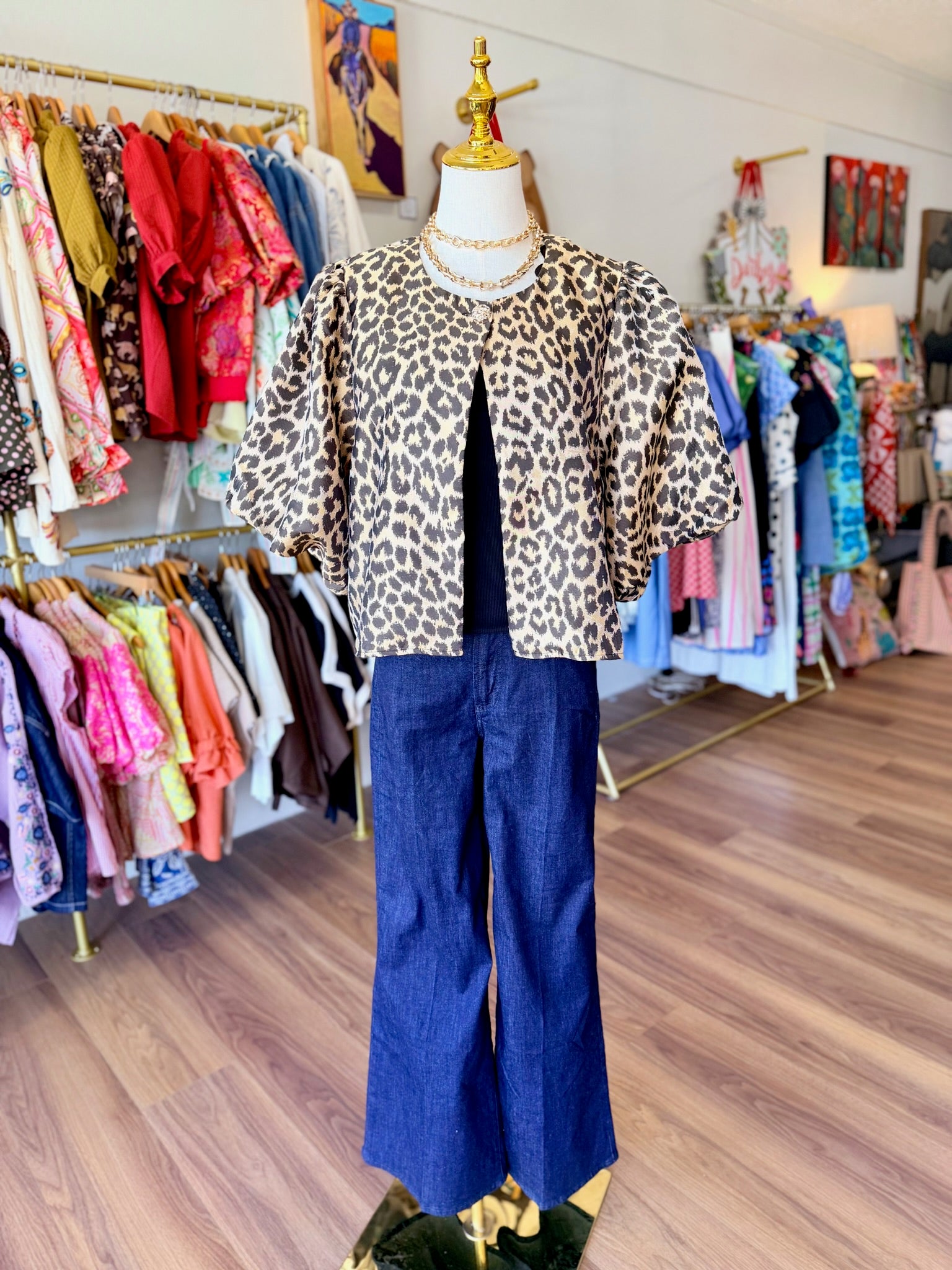 Leopard Cropped Jacket