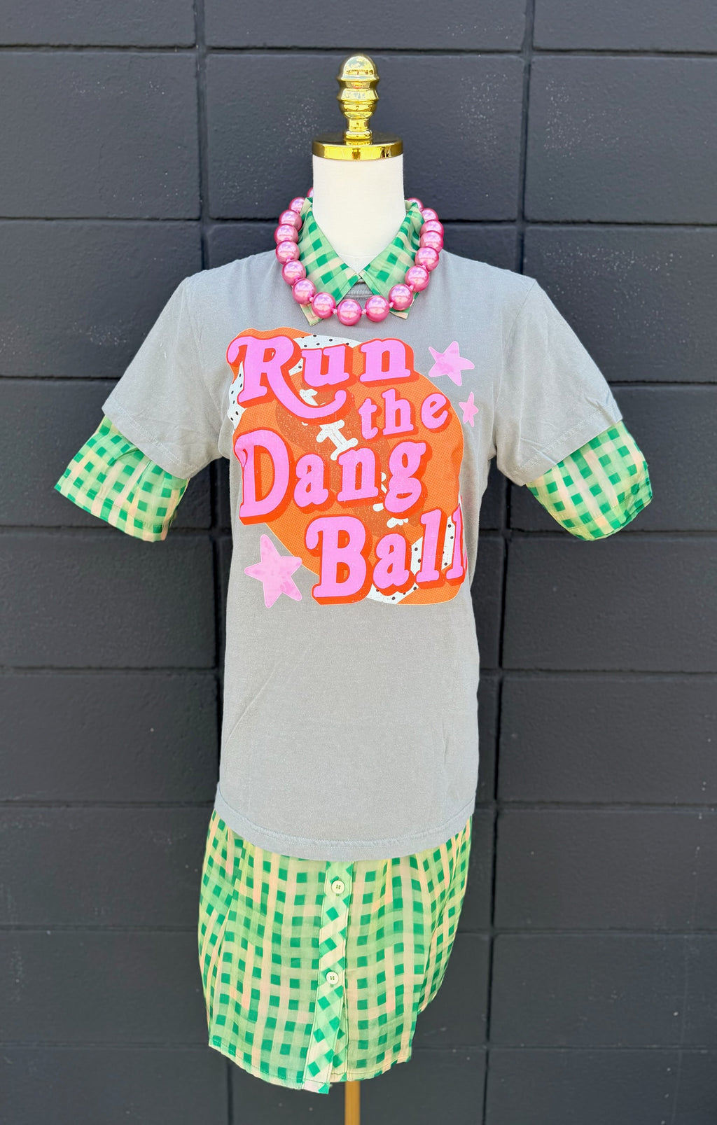 Lauren Green Gingham Dress