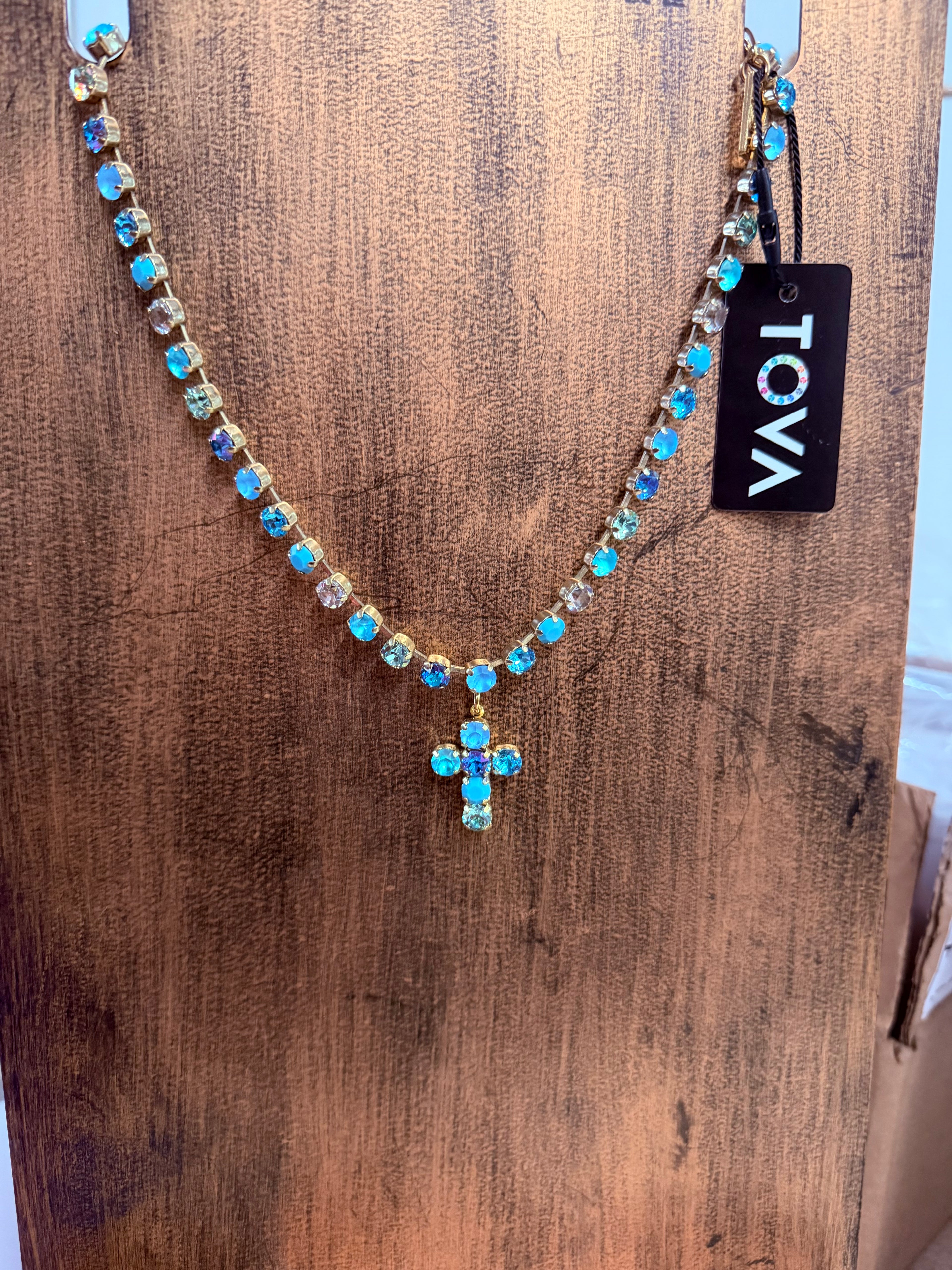 TOVA baby donatella necklace in blue mix