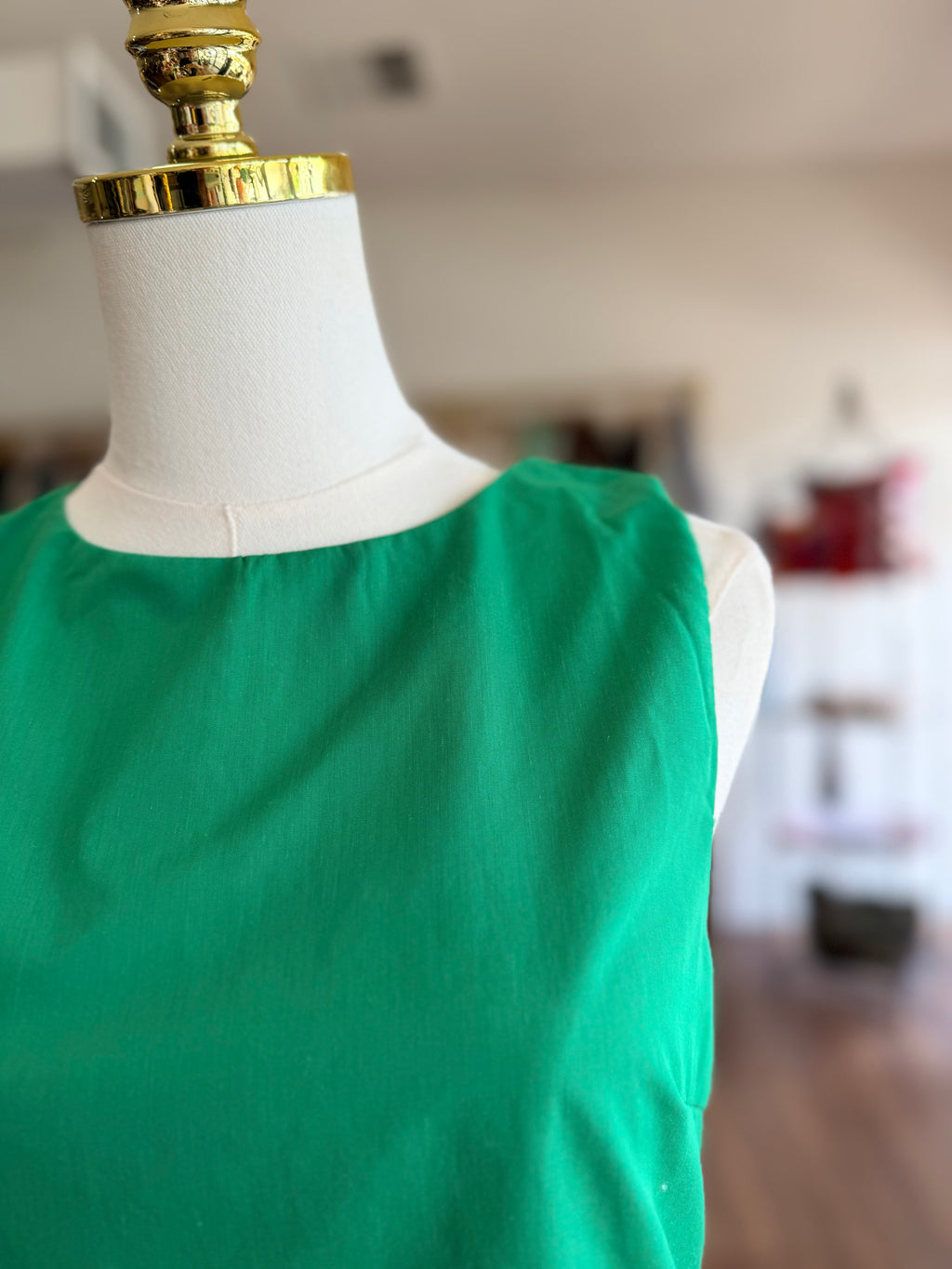 Kelly Green Top With Tassels