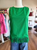 Kelly Green Top With Tassels