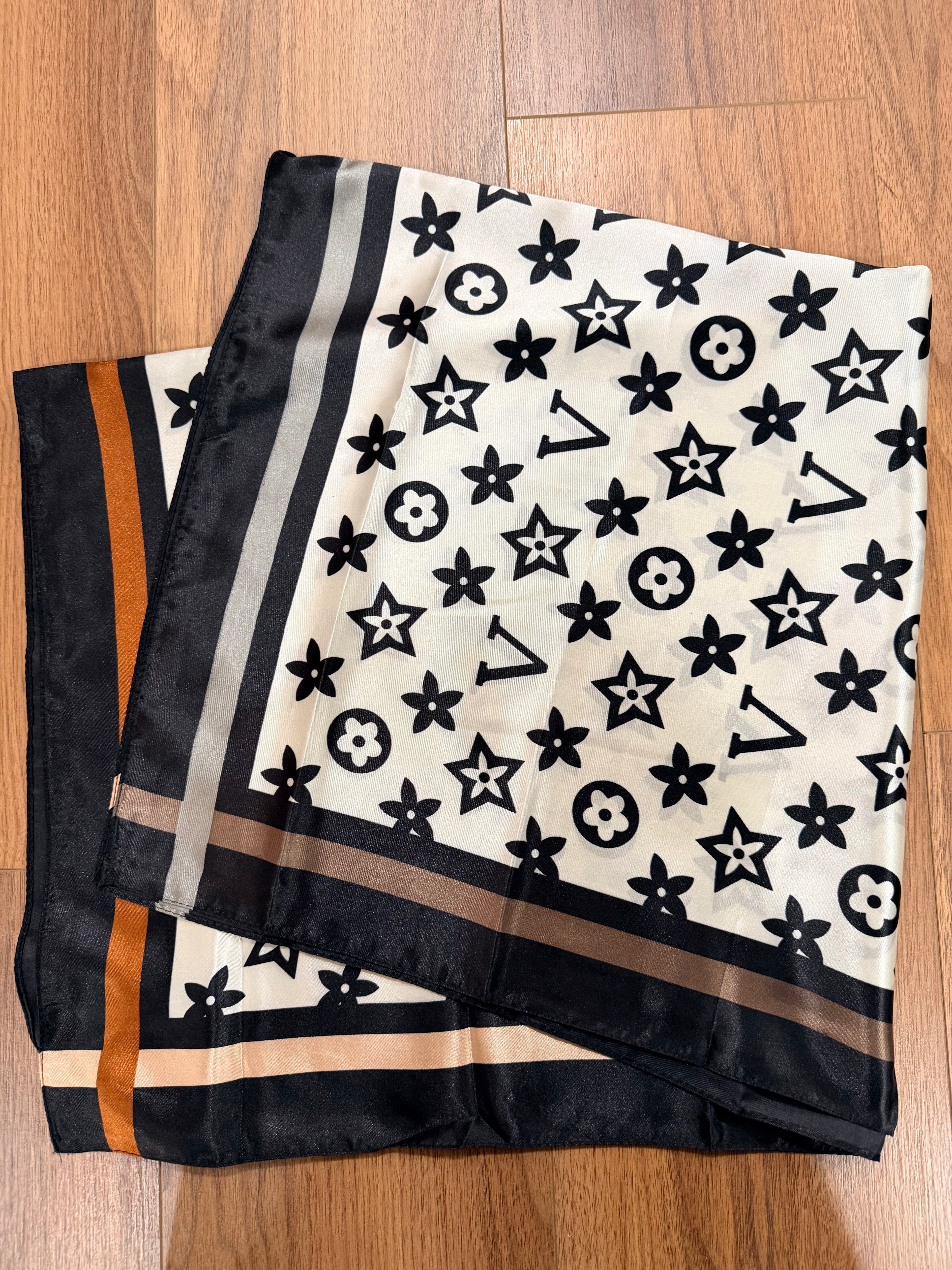 Monogram Border Print Silky Bandana