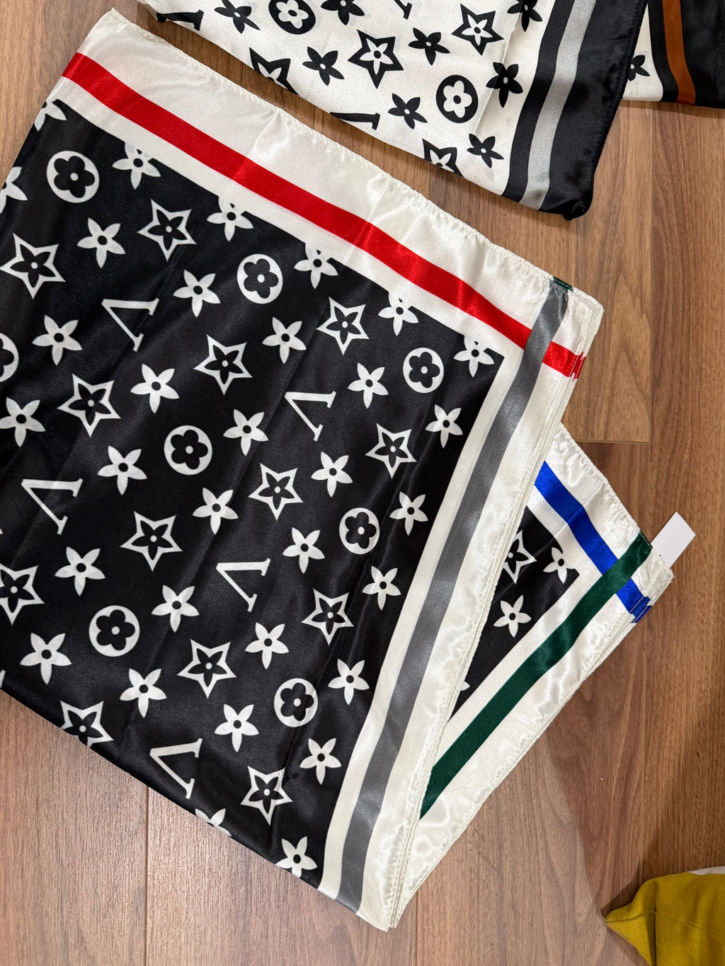 Monogram Border Print Silky Bandana