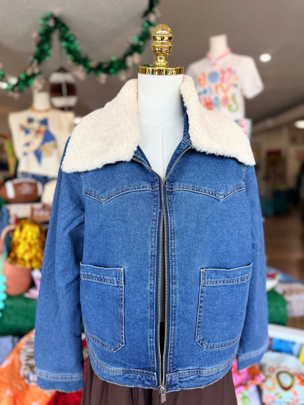 Denim Blue Jacket with Sherpa