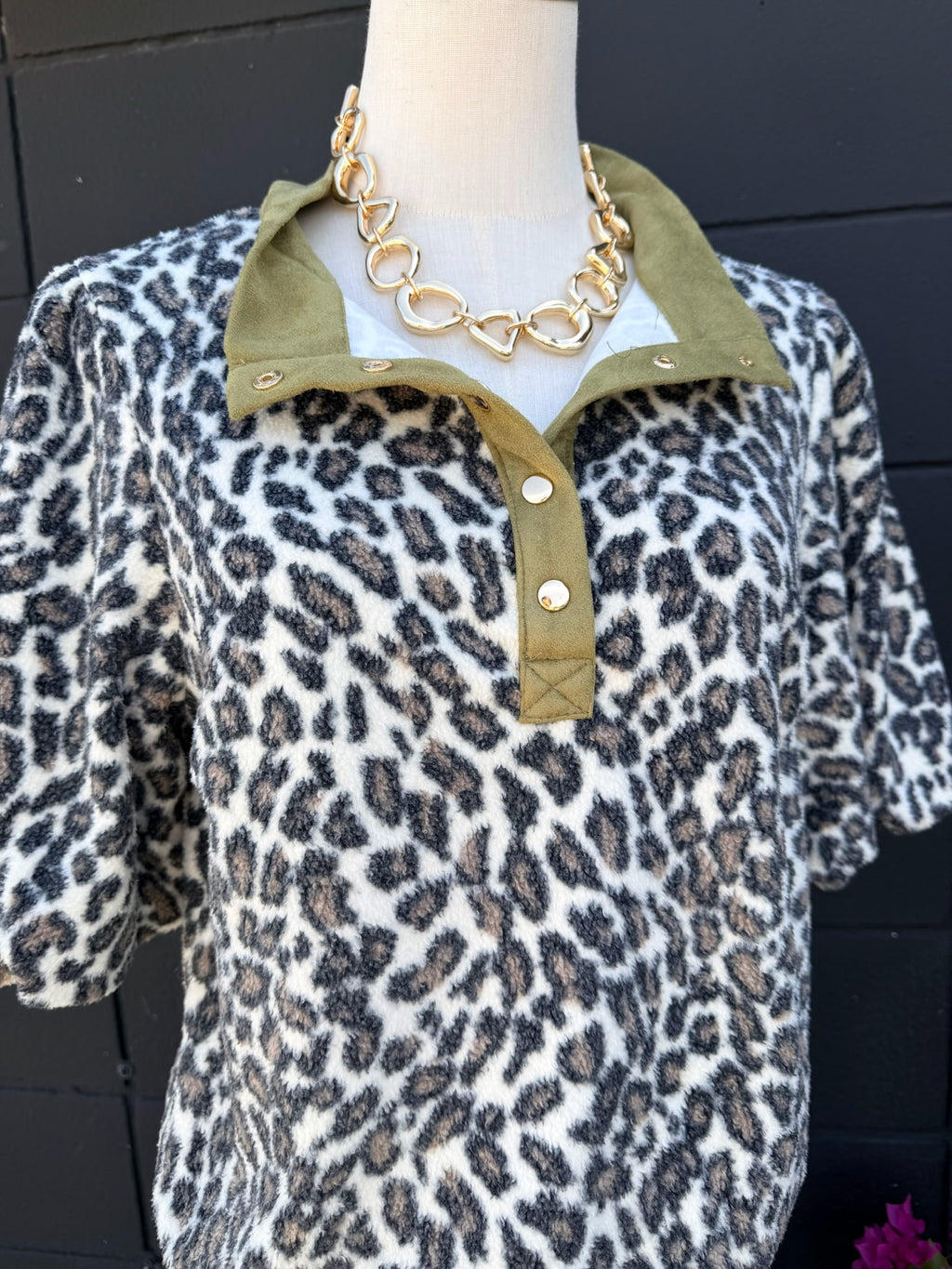 Leopard Sherpa Top