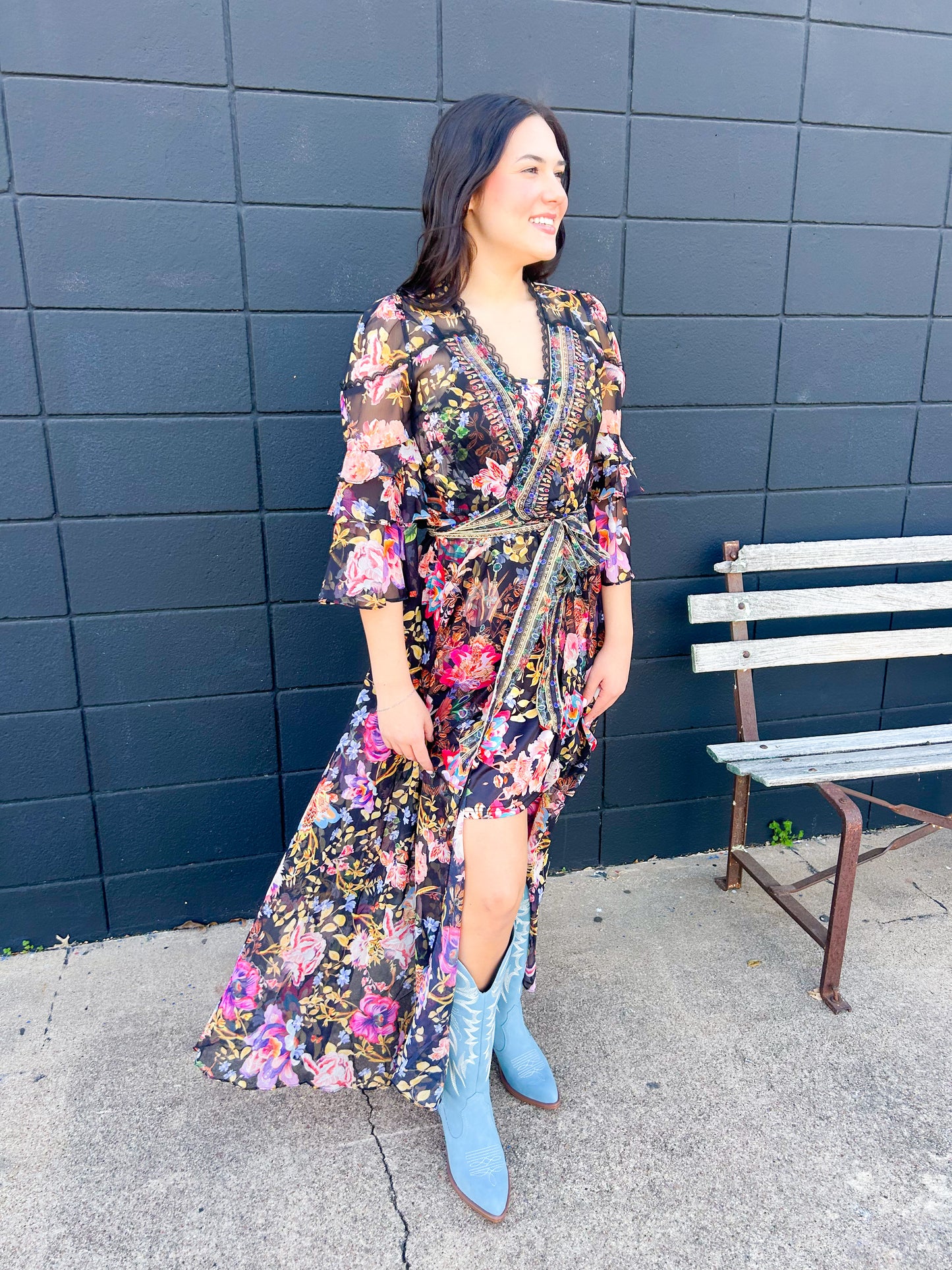 Multi Floral Printed Dress