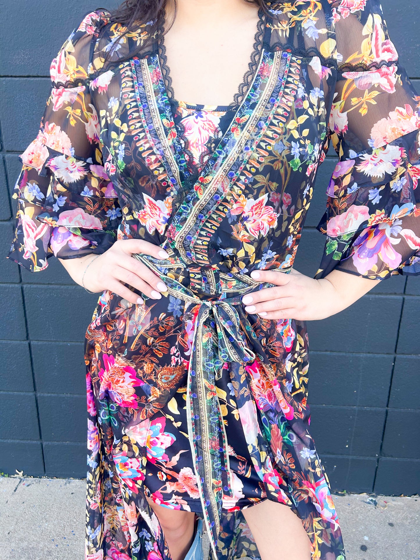 Multi Floral Printed Dress