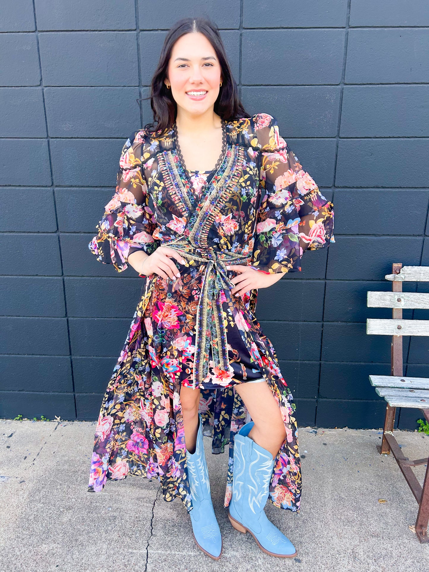 Multi Floral Printed Dress