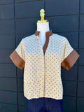 Cream Polka Dot Top