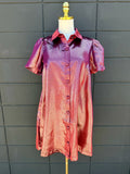 Burgundy Metallic Mini Dress