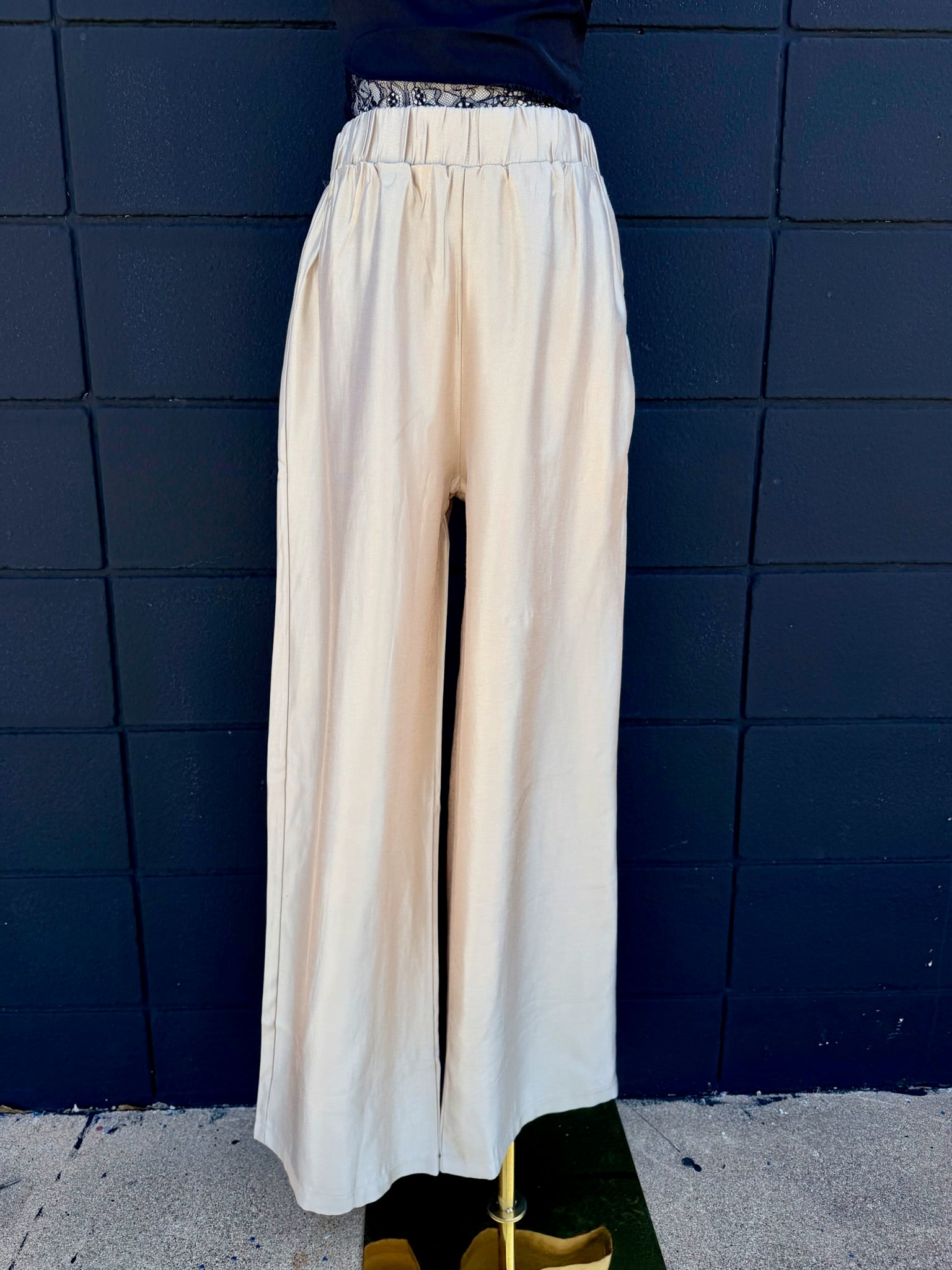 Champagne Satin Pants