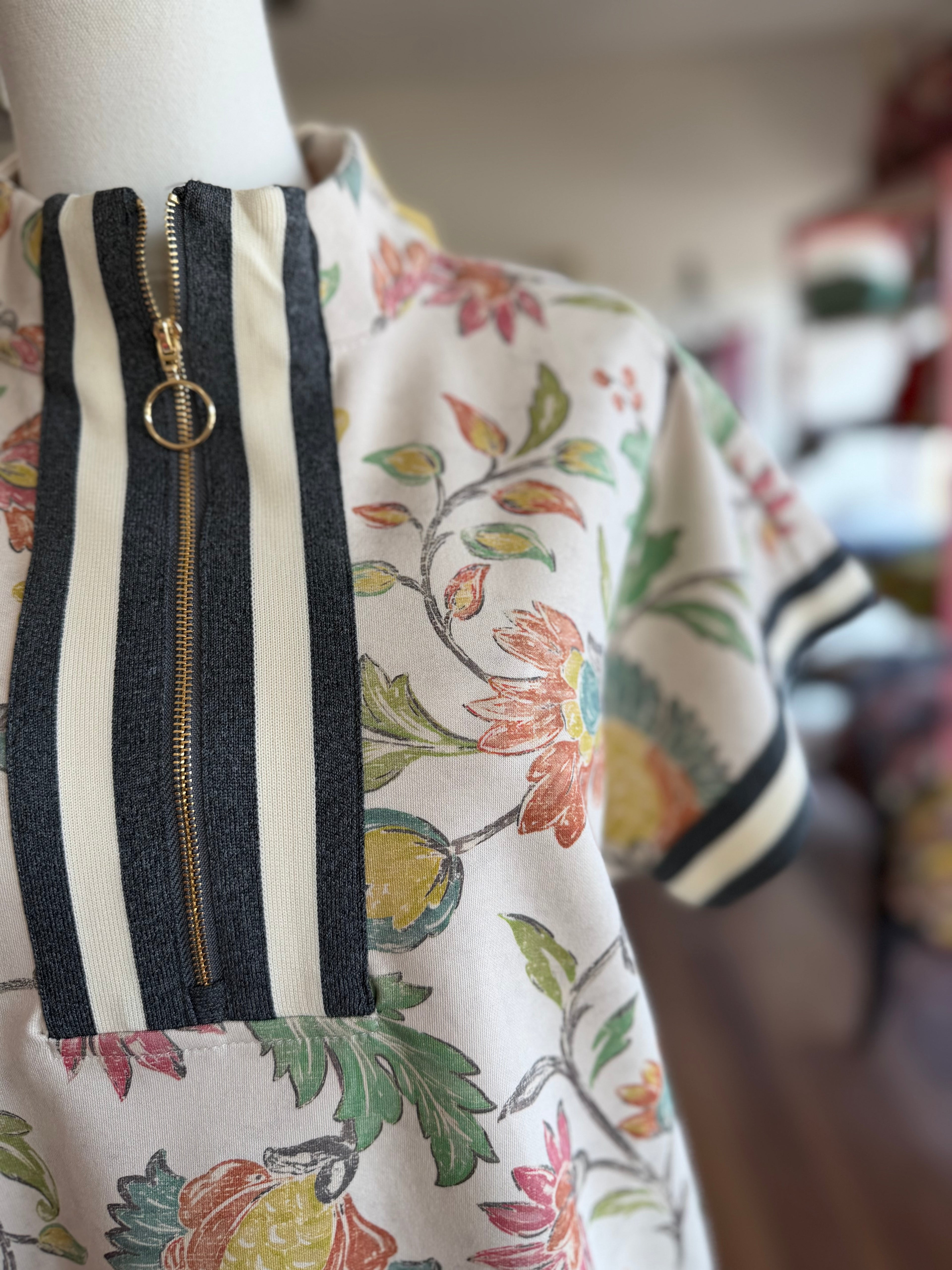 Oatmeal Floral Top