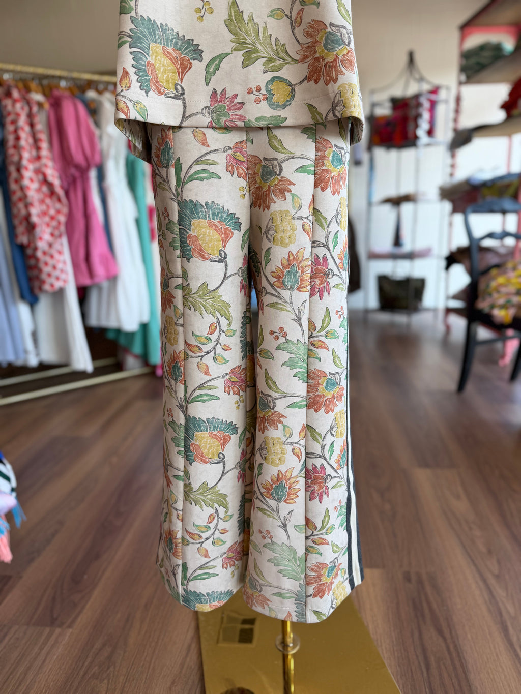 Oatmeal Floral Pants