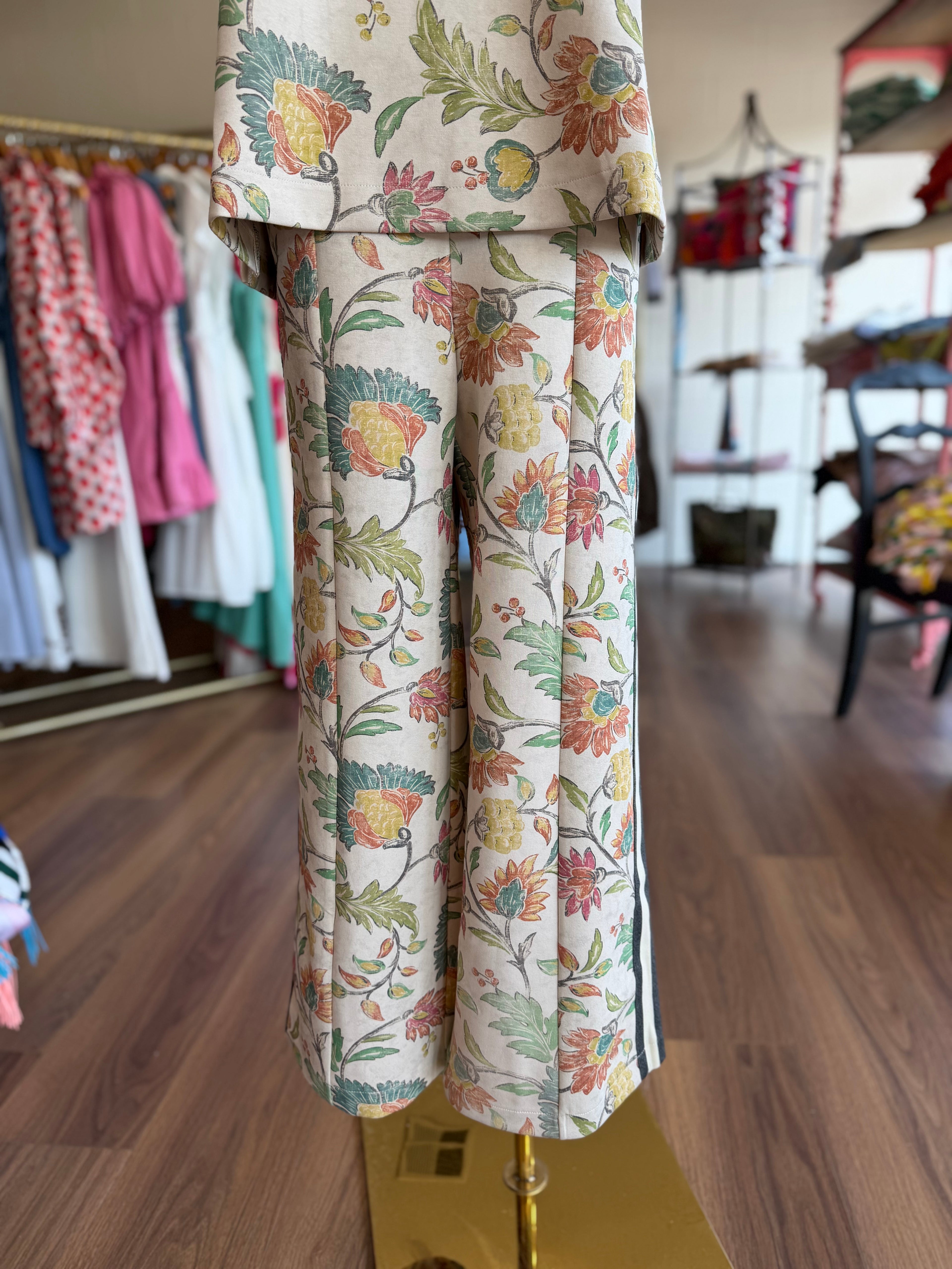 Oatmeal Floral Pants
