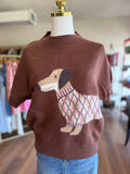 Dog Short Sleeve Knit Sweater