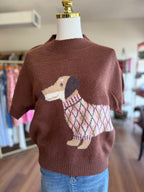Dog Short Sleeve Knit Sweater
