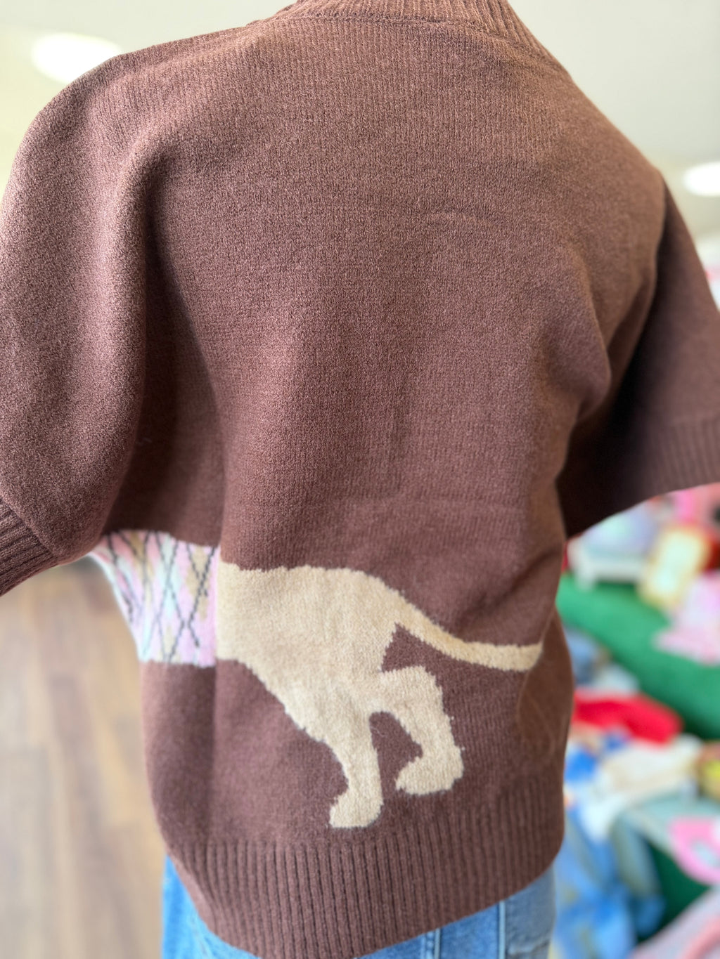 Dog Short Sleeve Knit Sweater