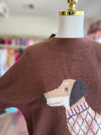 Dog Short Sleeve Knit Sweater