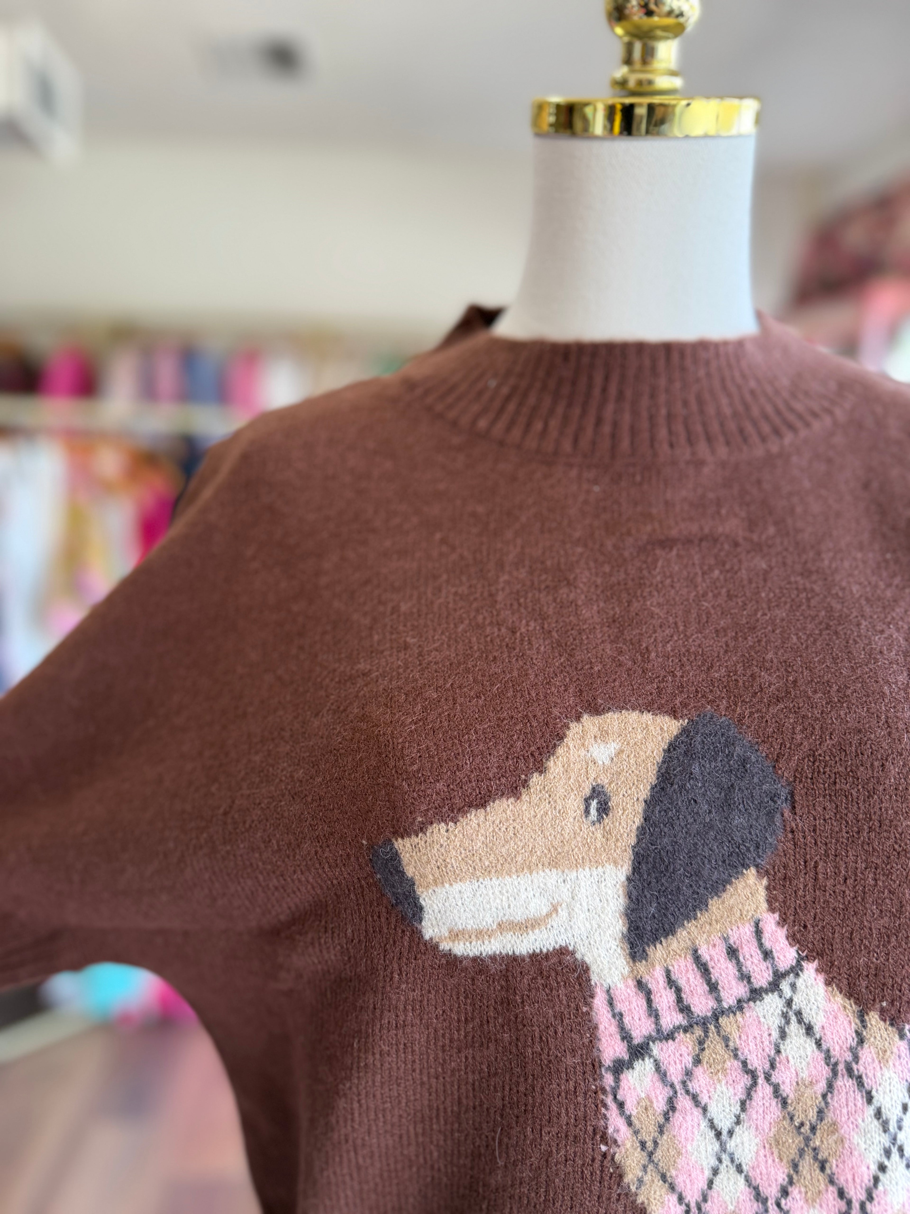 Dog Short Sleeve Knit Sweater