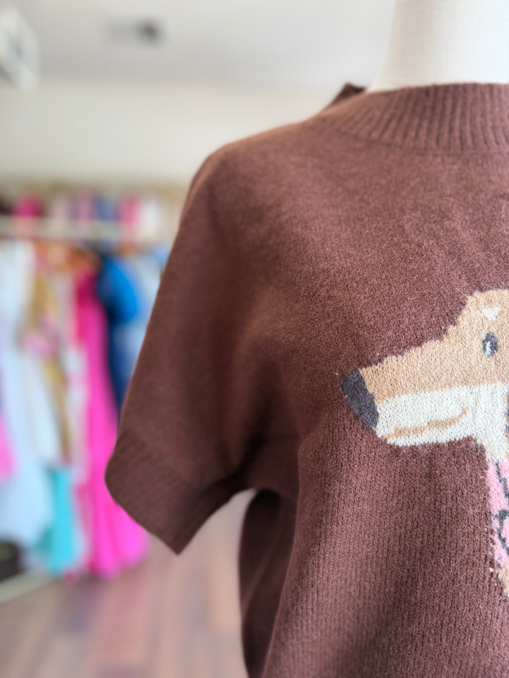 Dog Short Sleeve Knit Sweater