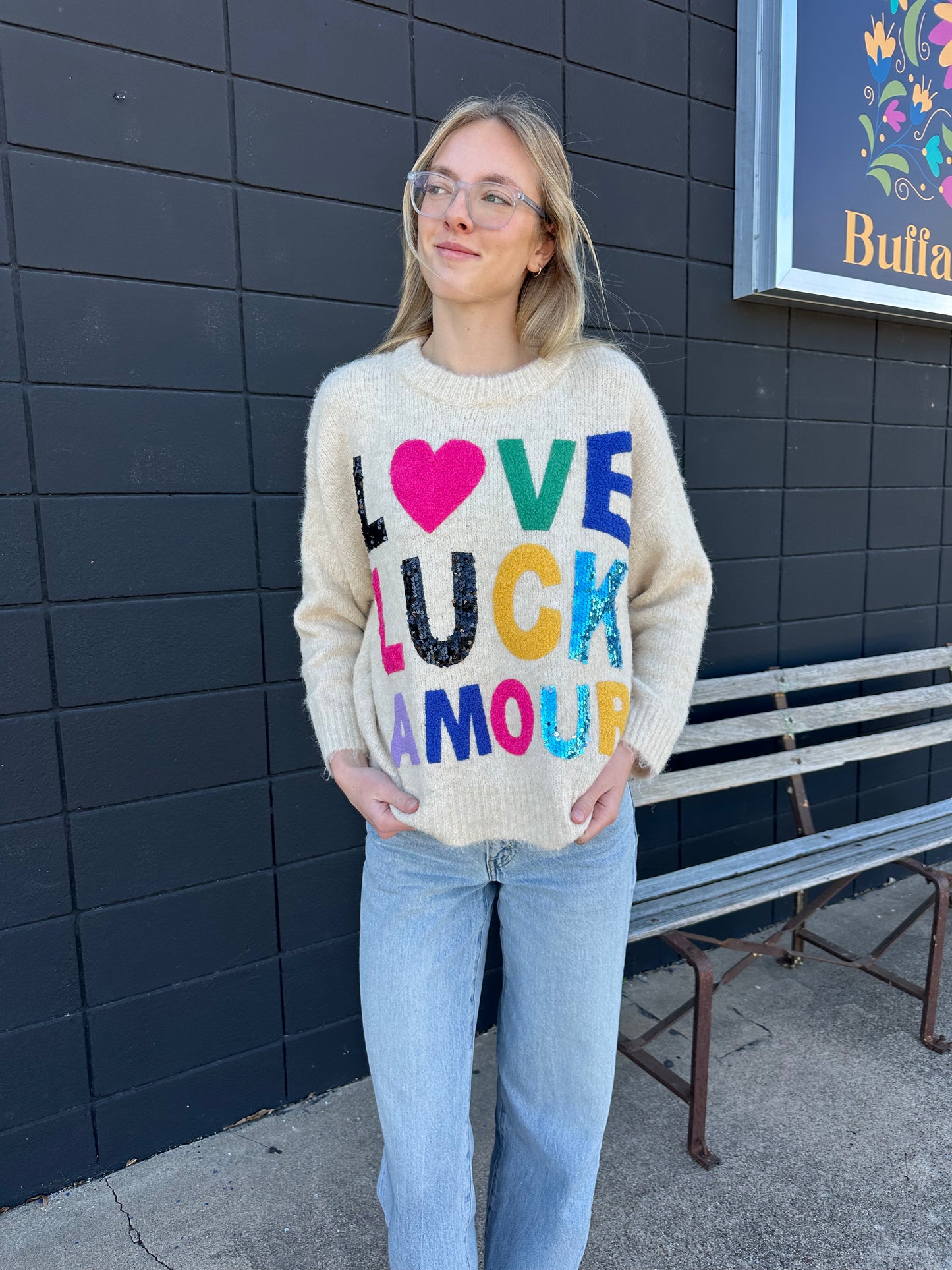 Love Colorful Letter Sweater