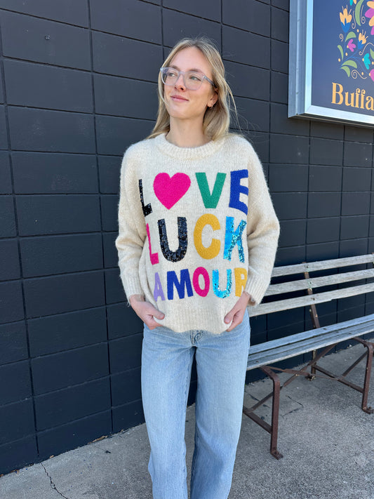 Love Colorful Letter Sweater