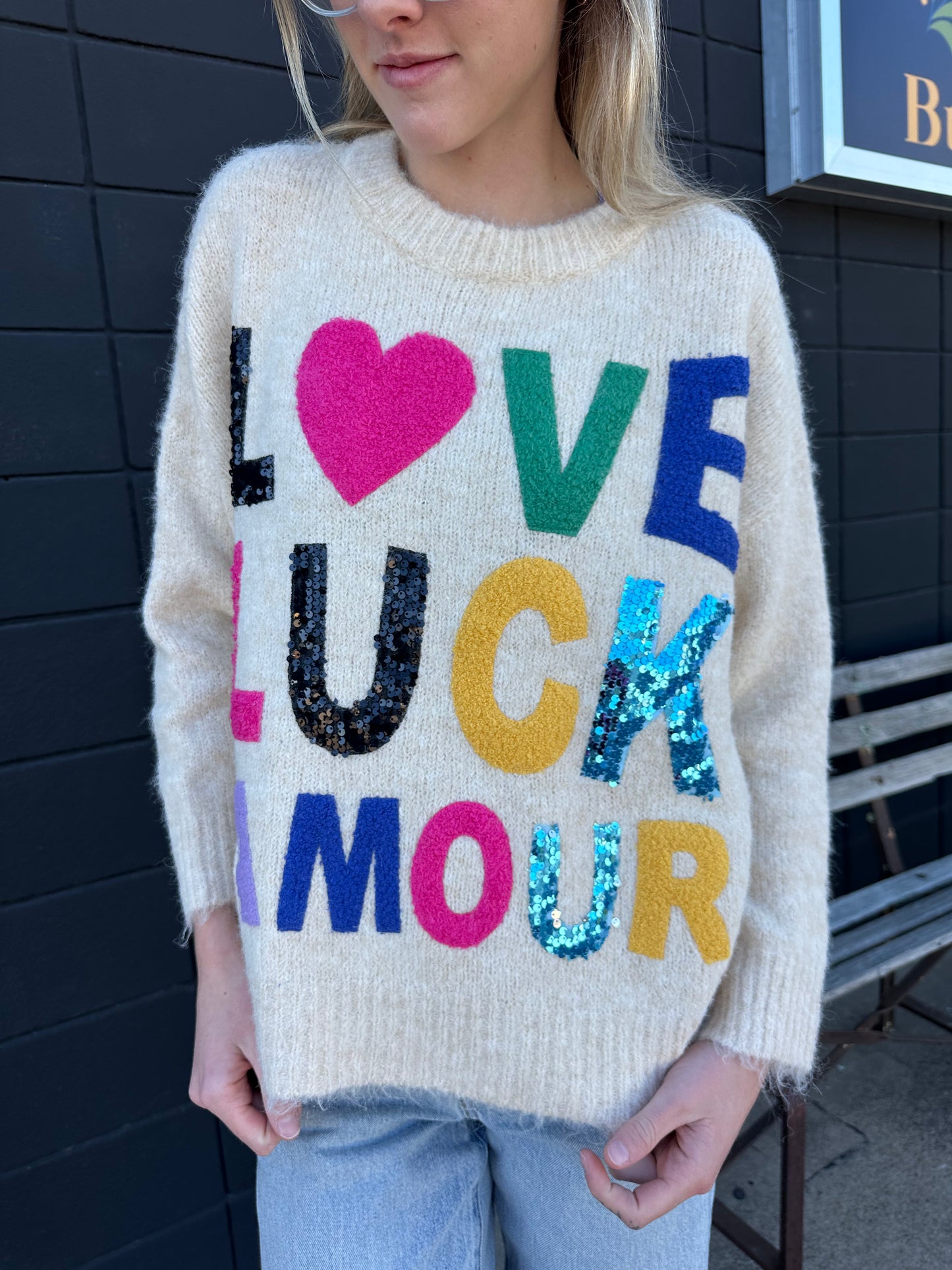 Love Colorful Letter Sweater