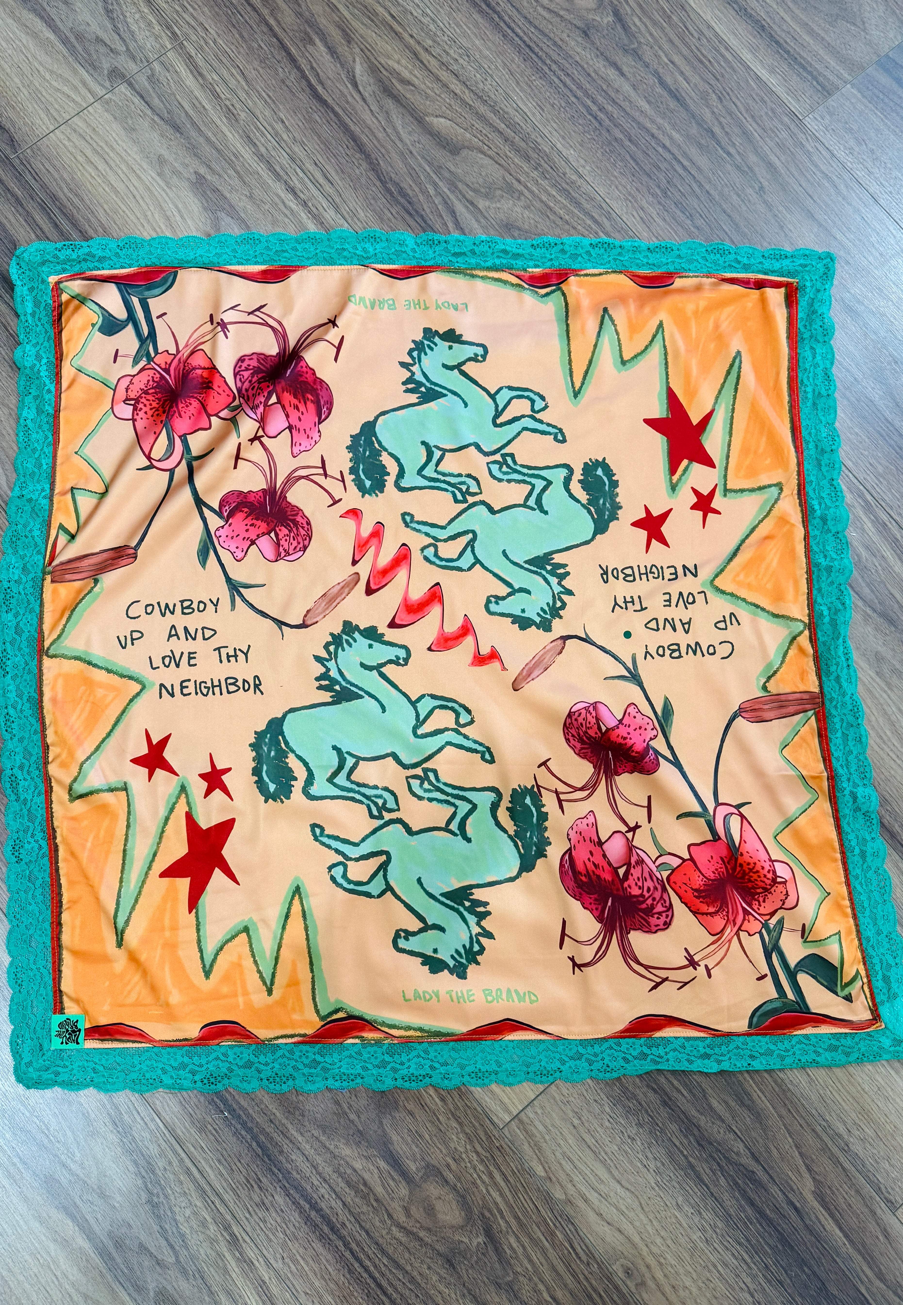 Love thy Neighbor Satin Scarf