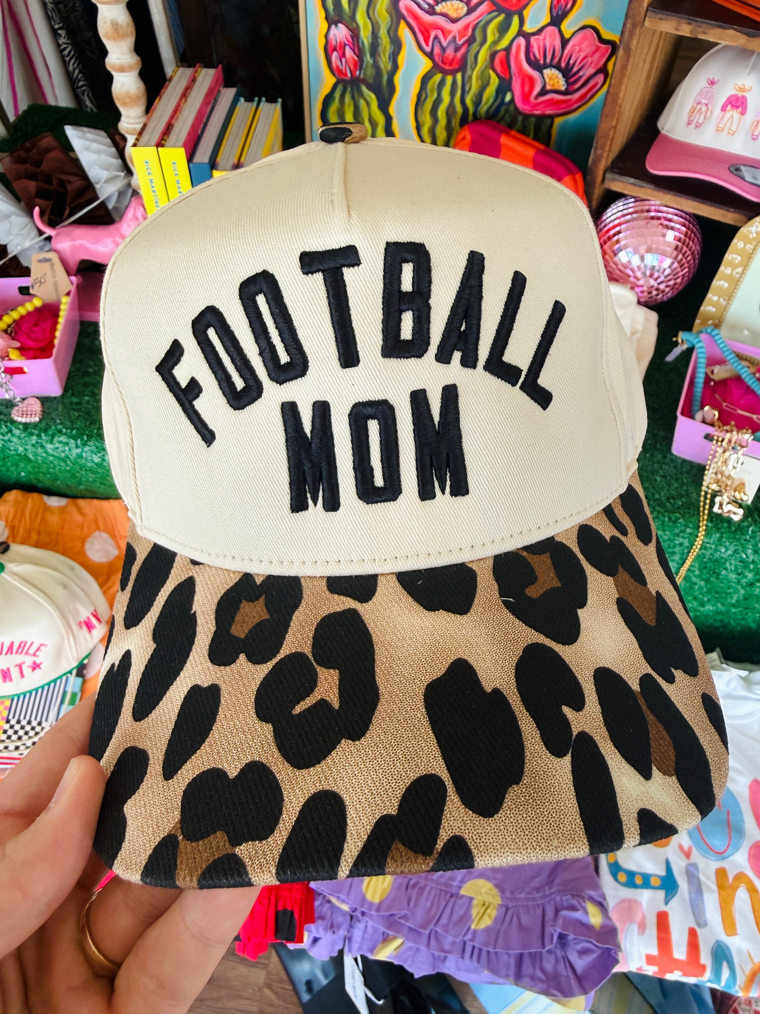 Football Mom Leopard Cap