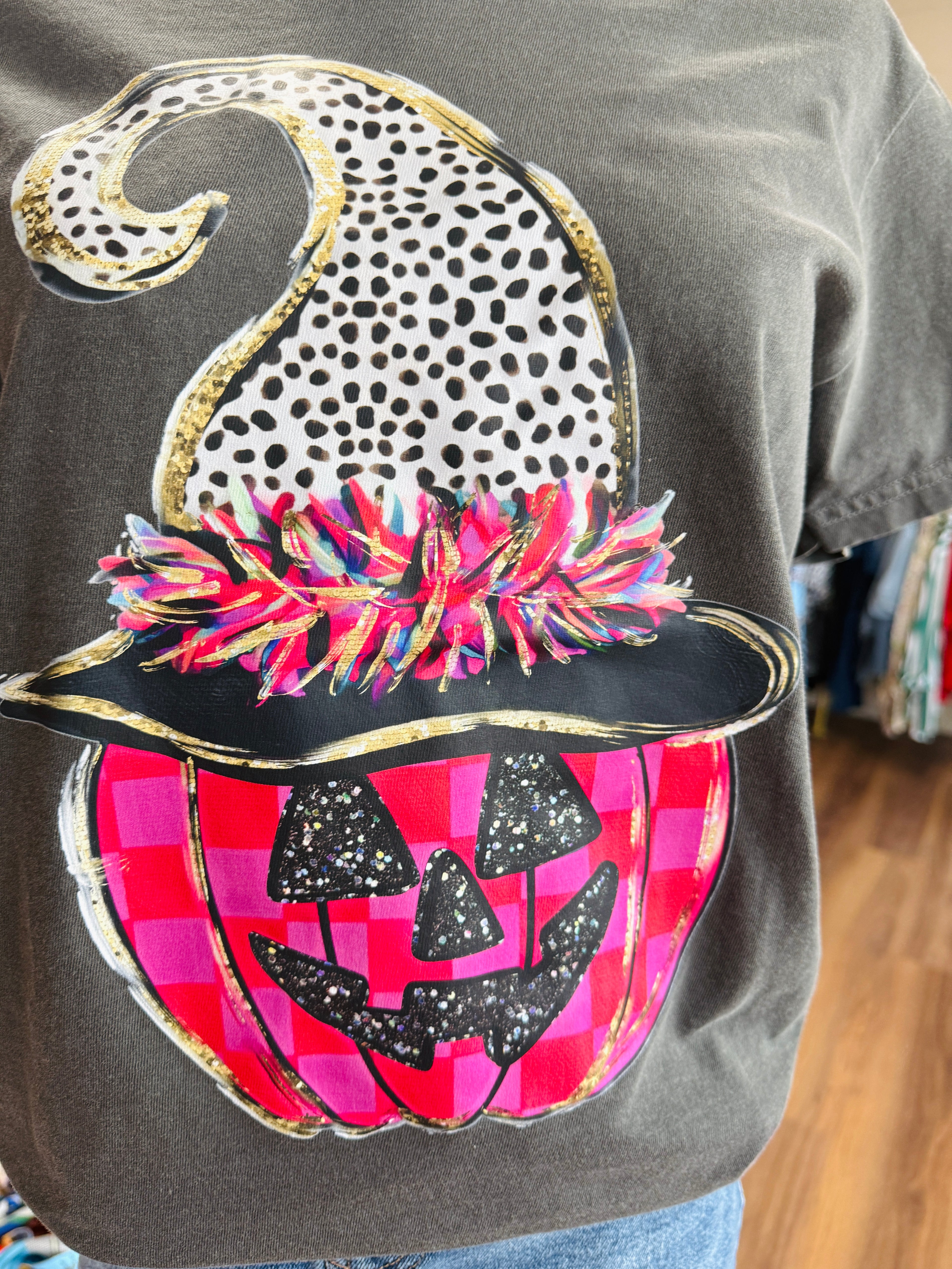 Preppy Polka Dot Pumpkin Tee